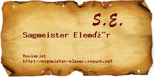 Sagmeister Elemér névjegykártya